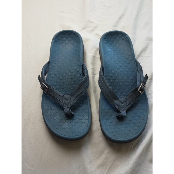 Vionic Women Tide Patty Sandals Comfort Shoe Toe Post Thong Beach Pool Blue sz10 - Picture 1 of 5